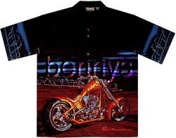 New Eric Hermann Barb Wire Biker Shirt Dragonfly L