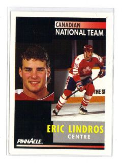 1991 92 SCORE PINNACLE Eric Lindros PHILADELPHIA FLYERS ROOKIE NHL