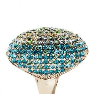 AKKAD Splendissima Shades of Blue Pavé Crystal Goldtone Dome R at