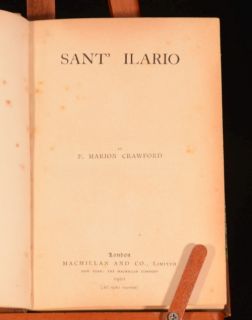 1901 Sant Ilario F Marion Crawford Saracinesca Series
