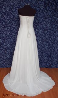 Maggie Sottero Ivory Chiffon Strapless Laced Wedding Dress 12