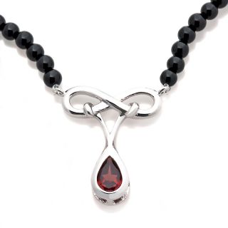 Jewelry Necklaces Drop True Blood Garnet and Black Onyx Infinity