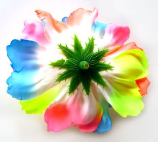 2X Artificial Silk Neon Rainbow Peony Flower Head 4 for Home Wedding