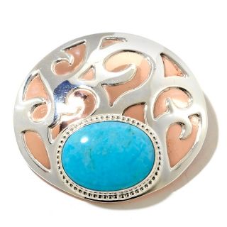 Jay King Anhui Turquoise Copper and Sterling Silver Pin/Pendant