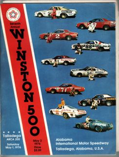 ALABAMA SPEEDWAY WINSTON 500 PGM 1976 NASCAR  CHILDRESS YARBOROUGH