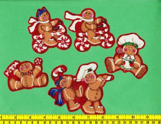 Christmas Gingerbread Men Fabric Iron on Appliques 2