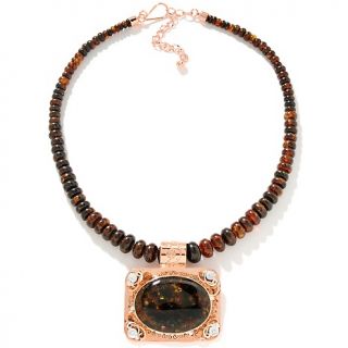 136 378 mine finds by jay king oval amber pendant and 18 beaded
