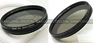 TIANYA 55mm Fader ND Filter with 62mm Front Thread