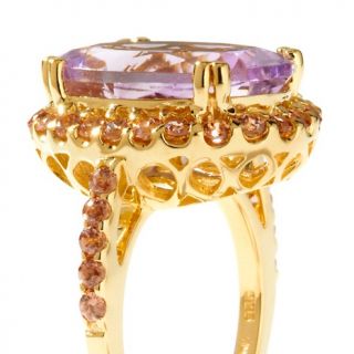 52ct Rose de France and Pink Zircon Vermeil Oval Ring