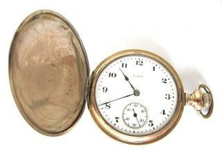  10K Goldfilled Elgin Pocket Watch Fahy Hunter Case Size 16 Run