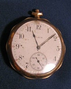  Elgin 15 Jewels Pocket Watch Fahys Montauk Case Gold Tone