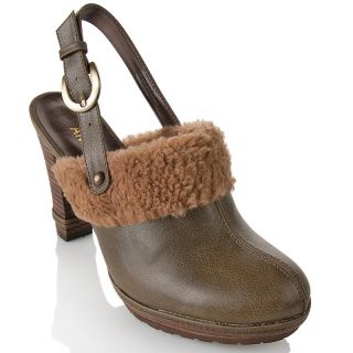 139 000 andiamo andiamo distressed slingback mule with faux shearling