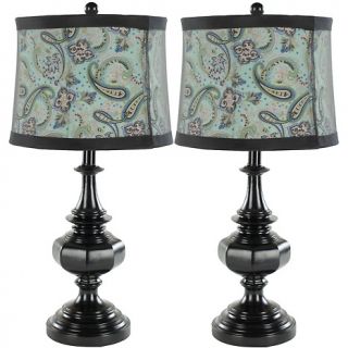  set of 2 table lamps with soft black paisley shade rating 1 $ 144