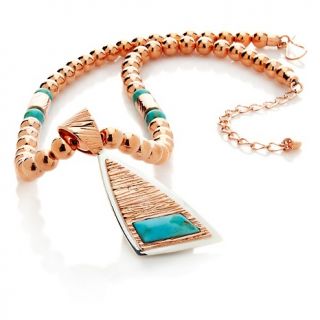 Jay King Kingman Turquoise Copper and Sterling Silver Pendant with 19