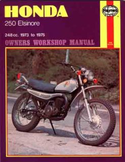  1974 1975 HONDA CR250M_CR250M1_ELSINORE_MT250_MT250 REPAIR SHOP MANUAL