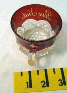 EAPG Ruby Stain Glass Souvenir Mug Peru Ind Circus City