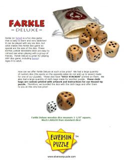 Farkle Dice Game   Farkel is a fun game that is easy to learn & very