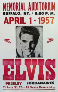 Elvis Presley Concert Poster 1957 w The Jordanaires Buffalo NY 14X22