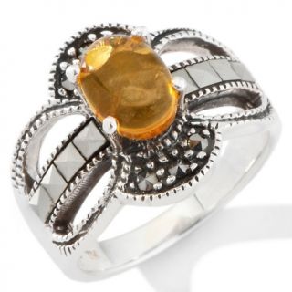 144 562 age of amber marcasite and amber sterling silver ring note