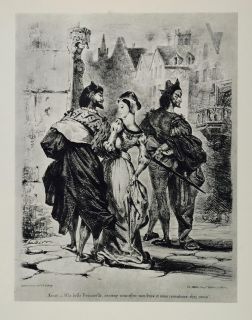  Faust Marguerite Goethe Eugene Delacroix   ORIGINAL HISTORIC IMAGE