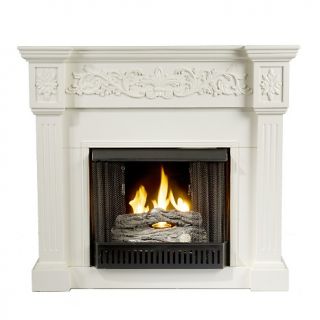 Calvert Carved Ivory Gel Fuel Fireplace