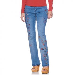 157 518 diane gilman dg2 embroidered floral denim boot cut jeans note