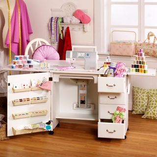 Arrow 301 Airlift Sewing Cabinet with Drawers   White