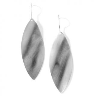 151 795 stately steel stately steel brushed leaf shape drop earrings