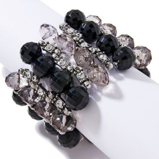 149 264 bling in the holidays faceted black bead stretch bracelet note