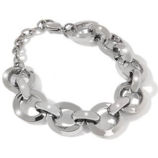 151 782 stately steel stately steel bold polished circle link 8 1 2