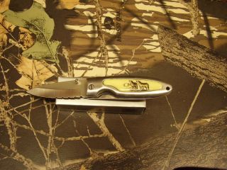 Super Knife Wolf Scene Stainless Steel Blade Folding Linerlock 3 1 2