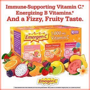 Emergen C 1000mg Vitamin C Energy Drink Mix 90 Packets 3 flavors 30 of