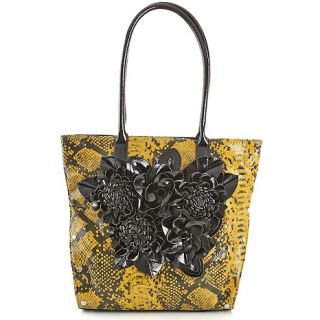 165 243 frosting by mary norton snake embossed leather tote note