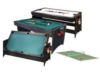 Pockey 3 in 1 Fat Cat Game Table Billiards Pool Hockey Tennis Table