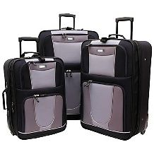 geoffrey beene carnegie luggage set in black grey $ 132 99