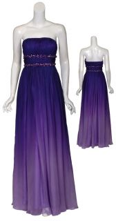  Romantic Ombre Chiffon Rhinestone Beaded Eve Gown Dress 4 New