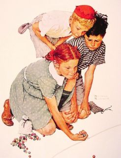 Marbles Champion Norman Rockwell Ettinger Signed Numbered Limited