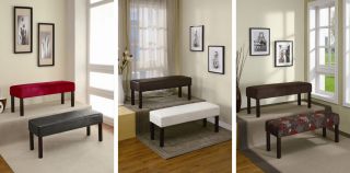 Accent Bench Contemporary Microfiber Faux Leather