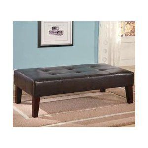  Coffee Table Ottoman Footstool Faux Leather Rectangular Bench