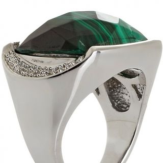 182 311 malachite cushion cut ring with diamond accents rating 2 $ 109
