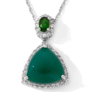 178 056 green onyx chrome diopside and white topaz sterling silver