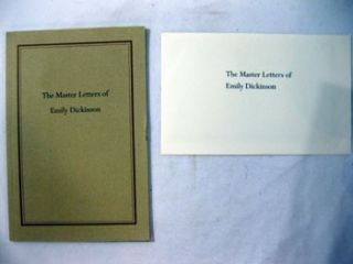 1986 The Master Letters of Emily Dickinson Franklin Amherst College