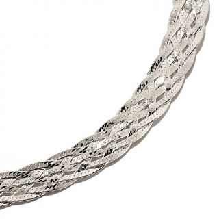 La dea Bendata Woven Herringbone Sterling Silver 17 Necklace