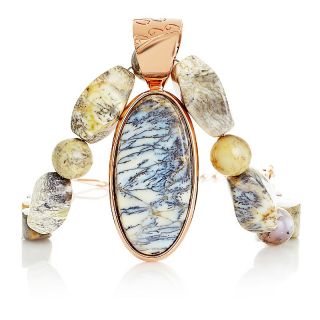 176 305 mine finds by jay king moss opal copper pendant and beaded