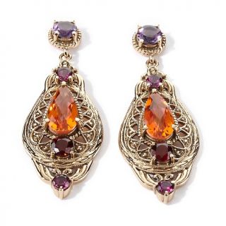 Jewelry Earrings Drop Nicky Butler Multigem Bronze Weave Design