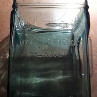 Vintage Delco Light Exide Glass Battery Case Aqua Blue Glass Jar KXG13