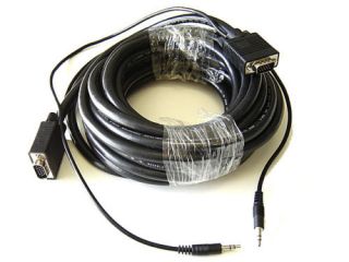  Laptop to TV Monitor Cable 3 5mm Audio Stereo 50 Feet LCD PC