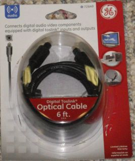 General Electric Digital Toslink 6 Feet Optical Cable GE 72649