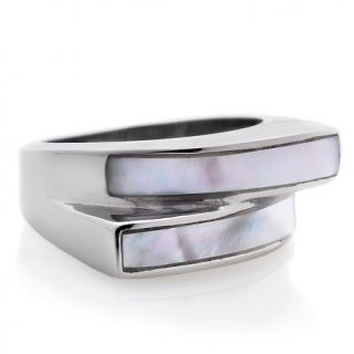 181 483 stately steel mother of pearl modern bypass ring note customer