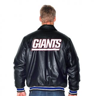 New York Giants NFL Faux Leather Jacket with Logo